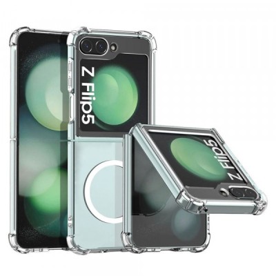 Husa MagSafe pentru Samsung Galaxy Z Flip5 F731, Techsuit, Shockproof, Transparenta foto