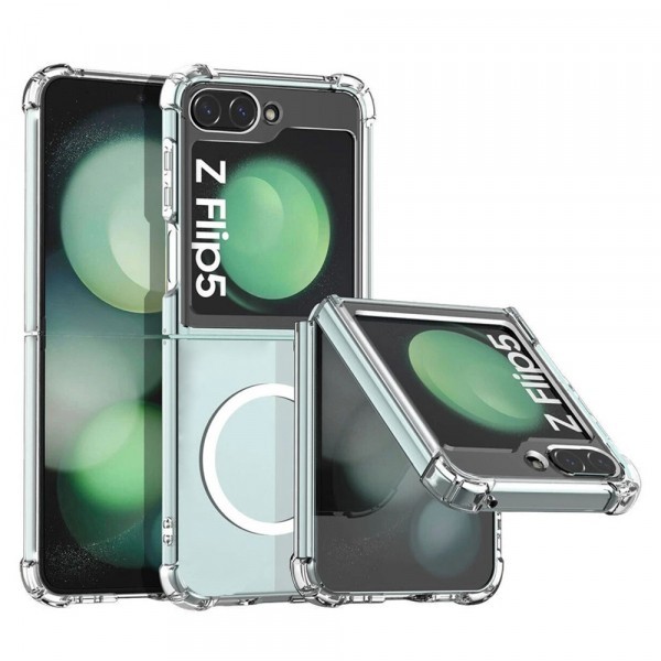 Husa MagSafe pentru Samsung Galaxy Z Flip5 F731, Techsuit, Shockproof, Transparenta