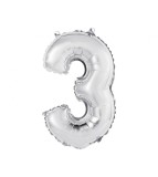 Balon Folie Cifra 35 cm Argintiu-Tip Cifra 3