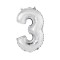 Balon Folie Cifra 35 cm Argintiu-Tip Cifra 3