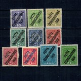 Cehoslovacia 1919 - Supratipar pe Austria, stema, serie nestampilata incompleta, cu sarniere