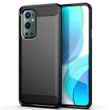 Husa pentru OnePlus 9 Pro, Techsuit Carbon Silicone, Black