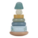 Little Dutch Forest Friends Rocking Ring Stacker inele inserabile 12 m+ Blue 1 buc