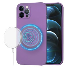Husa silicon iPhone 12 Pro Max Techsuit SoftFlex MagSafe, mov foto