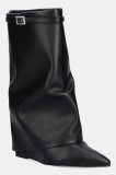 Steve Madden botine Shocker culoarea negru, toc pană, 11002871