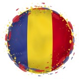 Autocolant tricolorul Romaniei, PVC, rezistent la apa, 50x50 cm