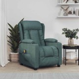 VidaXL Fotoliu de masaj, verde &icirc;nchis, material textil