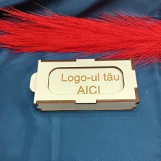 Cutie Premium Alba din Lemn pentru Brelocuri si Accesorii cu Logo Gravat
