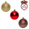 Set Globuri Crăciun, 12 Bucăți, Plastic, Multicolor, 7cm, Decor Brăduț, Oem
