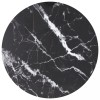 VidaXL Blat masă negru &Oslash;80x1 cm sticlă securizată cu design marmură