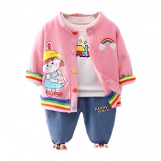 Compleu Rainbow Cardigan Bluza si Blugi