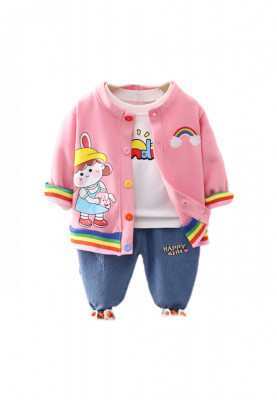 Compleu Rainbow Cardigan Bluza si Blugi foto