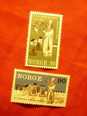Serie Norvegia 1965 - 200 Ani Festival Muzica Harmonien, 2 valori foto