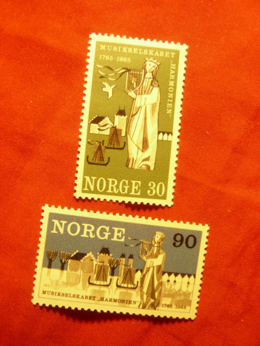 Serie Norvegia 1965 - 200 Ani Festival Muzica Harmonien, 2 valori