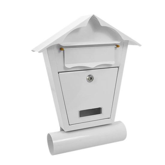 Cutie postala, cu loc pentru ziar, alb, format B6, 29.5x7.5x37.5 cm, Damech GartenVIP DiyLine