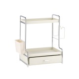 Cumpara ieftin Raft organizator fier alb argintiu 32,5 x 23,5 x 42 cm