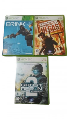 Joc XBOX 360 Brink + Tom Clancy Rainbow Six Vegas + Ghost Recon Advanced Warfighter 2 foto