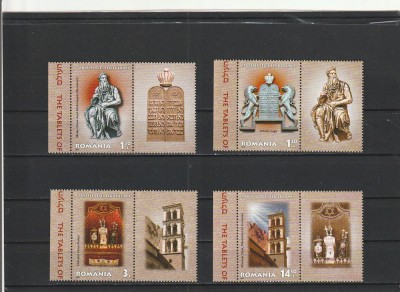 ROMANIA 2013 LP 1990 b TABLELE LEGII LEGILE LUMII SERIE CU VINIETE MNH NESTAMPILATA foto