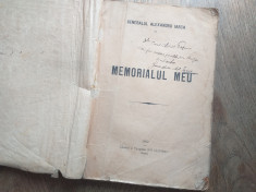 GENERAL ALEXANDRU JARCA (dedicatie autor) MEMORIALUL MEU, 1922, BUZAU foto