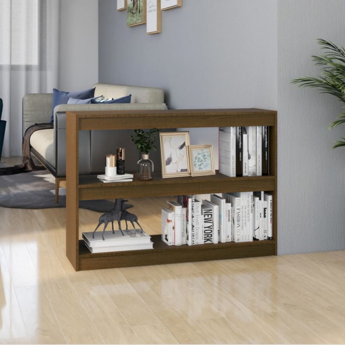 Bibliotecă/Separator cameră, maro miere 100x30x71,5 cm lemn pin