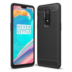 Husa Antisoc Carbon pentru OnePlus 6 Flexibila Negru foto