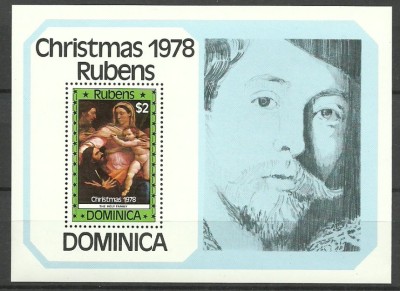 Dominica 1978 - Craciun, Rubens, colita neuzata foto