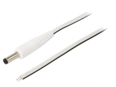 Cablu Alimentare 0,5m Alb 2x0,5mm2 DC 4,8/1,7 foto
