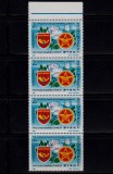 RO 1988 LP 1205 &quot; Expozitia Filatelica romano-chineza&quot;, straif de 4 vertical,MNH