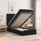 Cumpara ieftin Pat ottoman cu saltea cu headboard Negru 80 x 200 cm Tesatura