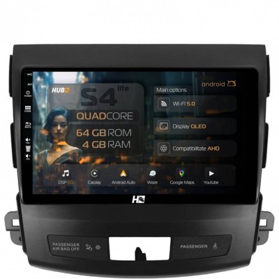 Navigatie Mitstubishi Outlander Peugeot 4007 Citroen C-Crosser 4GB RAM Android 13 Quadcore DSP GPS Wi-FI Carplay Android Auto USB Bluetooth Waze Touch foto