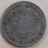 (A813) MONEDA DIN ARGINT AUSTRIA - 20 KREUZER 1831, LIT. M (MILANO), MAI RARA, Europa