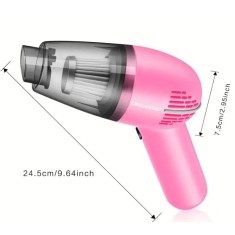 Aspirator pentru mașină, 12V, aspirație puternică, portabil, multifuncțional, Roz
