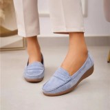 Mocasini Dama Albastri Piele Ecologica, Brant Piele Naturala, Talpa Antiderapanta, Confortabili, Marimea 40
