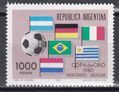 Argentina 1981 - Cupa de aur la fotbal, Montevideo, MNH foto