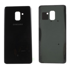 Capac Baterie Spate Samsung Galaxy A8 Plus 2018 Cu Adeziv Sticker Negru foto