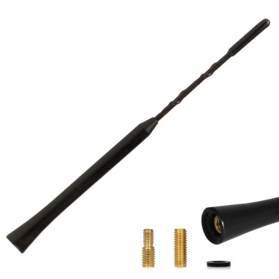 Antena Auto Exterior Neagra 23cm Cu 2 Adaptoare (5-6mm) Alca 537200 foto