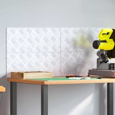 Placi cu tablouri 4 pcs Argintiu 50 x 20 cm Aluminiu foto