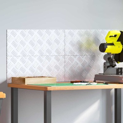 Plăci cu tablouri 4 pcs Argintiu 50 x 20 cm Aluminiu foto