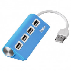 Hub USB Hama 4porturi albastru foto