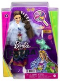 Papusa Barbie Blue Coat &amp; Rainbow Dress (gyj78)