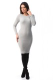 J939-18 Rochie simpla si mulata pe corp cu maneci lungi