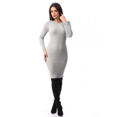 J939-18 Rochie simpla si mulata pe corp cu maneci lungi