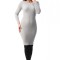 J939-18 Rochie simpla si mulata pe corp cu maneci lungi