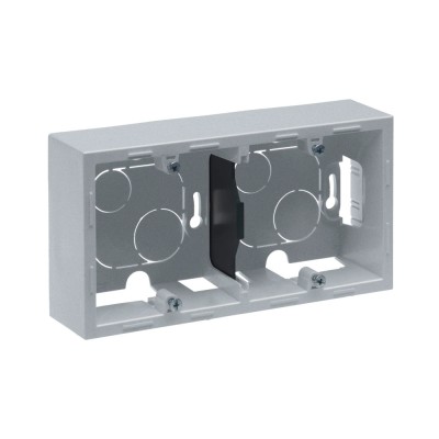 Doza PT 2 posturi Legrand Suno aluminiu 721395 foto