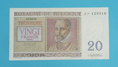 Belgia 20 Francs 1956 &amp;#039;Lassus/Monte&amp;#039; aUNC- serie: Z13 129318 foto