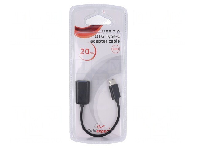 Cablu OTG USB 2.0 USB-A la USB-C 0.2m Negru