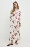 Answear Lab rochie culoarea bej, maxi, dreaptă