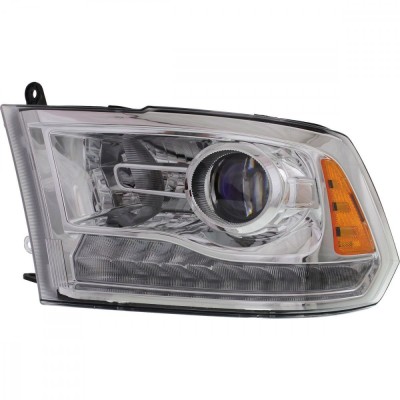 Far Dodge Ram (Ds/Dj) 2013-2014, Stanga, tip bec HiR2, cu lupa, reglaj manual, SAE, culoare argintiu, Varianta pentru SUA, TYC, 68093217AB, 68093217A foto
