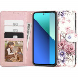 Husa Tech-Protect Wallet Wallet pentru Xiaomi Redmi Note 13 4G/LTE Flori, Silicon