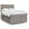 vidaXL Pat box spring cu saltea, gri taupe, 160x200 cm material textil 3294037